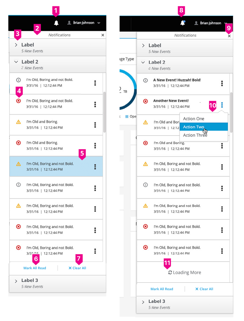 Image of standard Notification Drawer