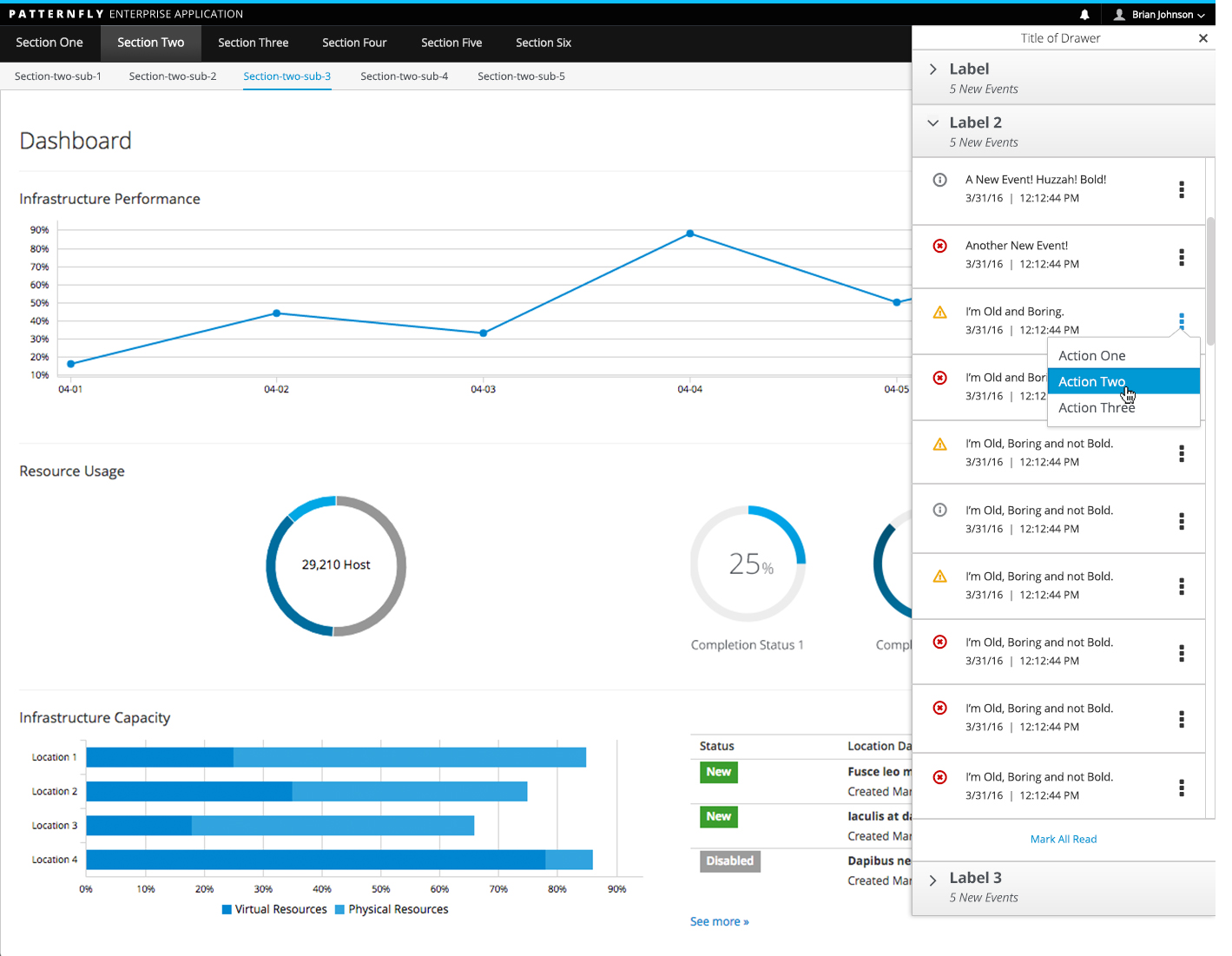 Image of Horizontal Nav Notification Drawer