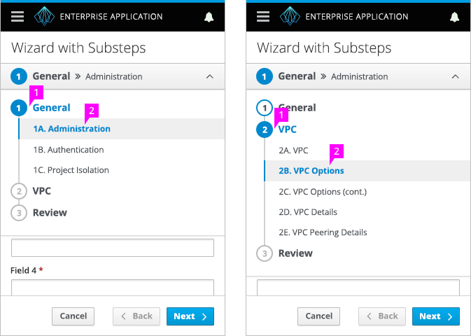 Expanded responsive wizard