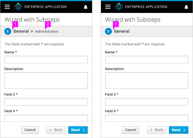 Simplified responsive wizard