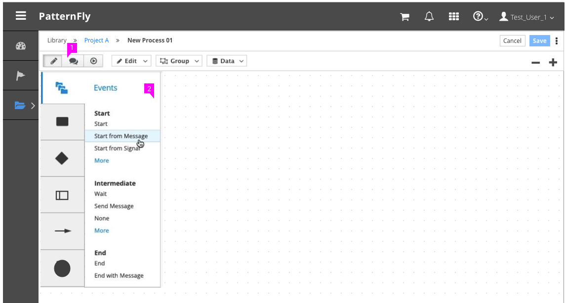 Canvas Example with Top-aligned Toolbox