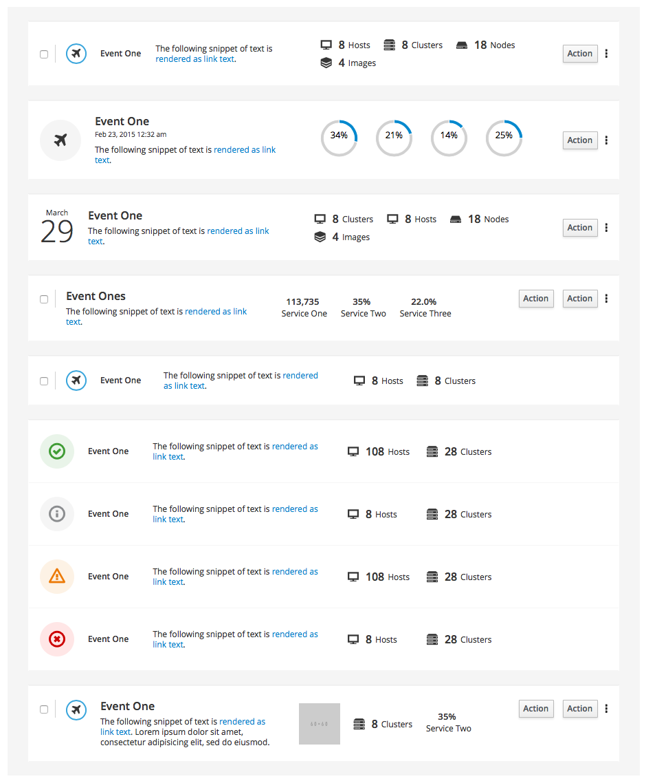 List view row variations