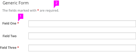 Form with required fields